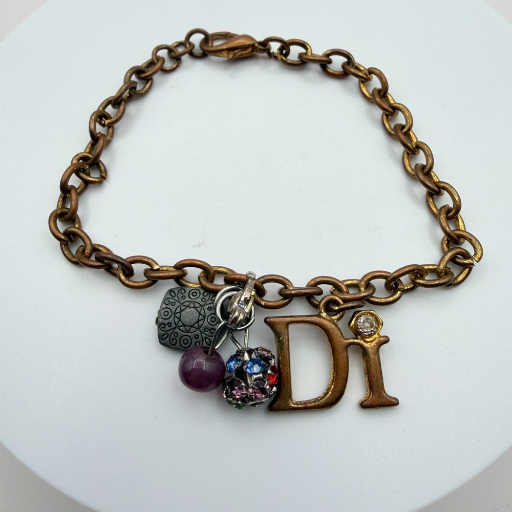 Vintage Y2K Bead Rhinestone Di Charm Bracelet Boho Women's‎ Classic Jewelry